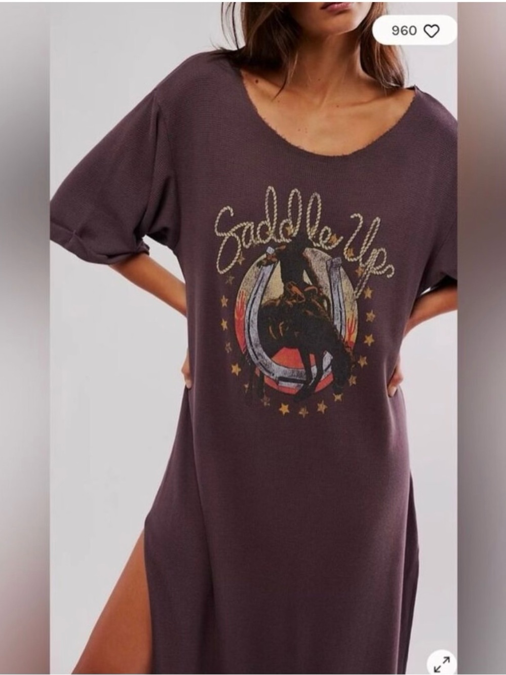 RARE NWOT FREE PEOPLE x VINTAGE SOULS Saddle Up MAXI TOP/DRESS Large - Picture 3 of 8